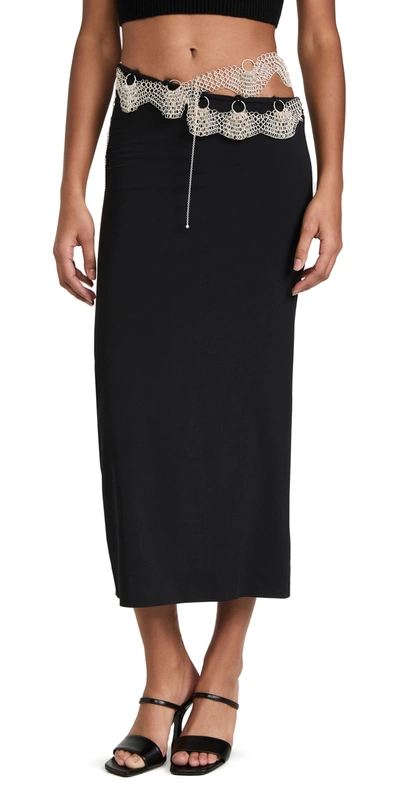 Shop Christopher Esber Lopped Chain Bias Skirt In Black