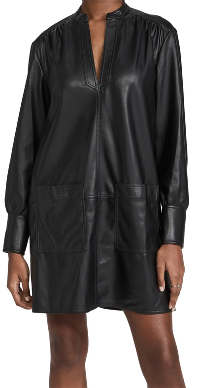 Shop Rebecca Taylor Vegan Leather Tunic Dress In Black