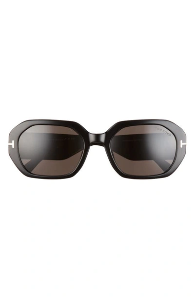 Shop Tom Ford 55mm Geometric Sunglasses In Black