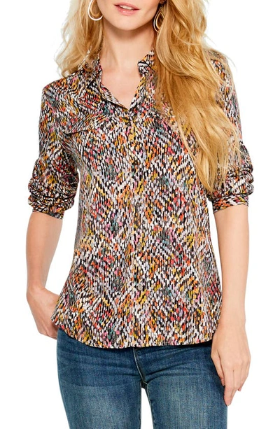 Shop Nic + Zoe Color Drops Live-in Long Sleeve Shirt In Pink Multi