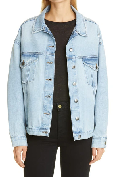 Shop Frame Le Oversize Denim Trucker Jacket In Clash