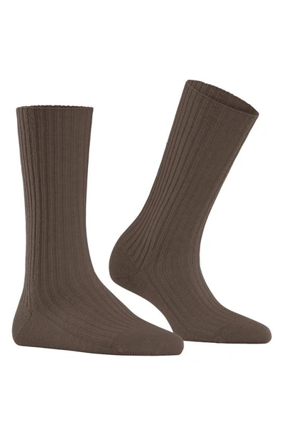 Shop Falke Cosy Wool Blend Boot Socks In Camel