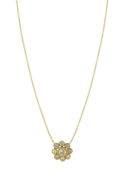 Shop Sethi Couture Diamond Goldmine Cluster Pendant Necklace In 18kyg D0.72