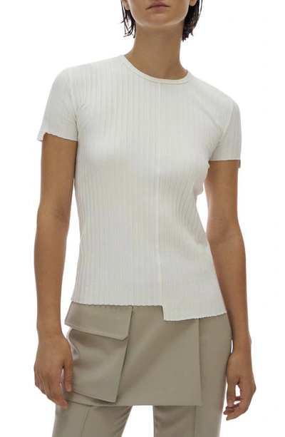 Shop Helmut Lang Luxe Stretch Cotton Pima Top In White