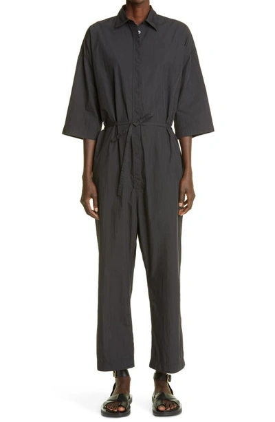 Shop Co Tie Waist Tton Blend Boilersuit In Black