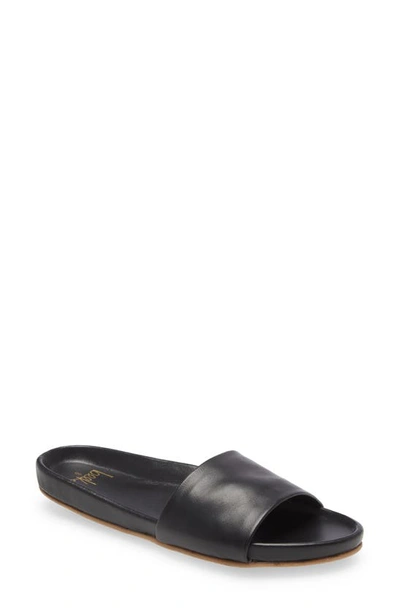 Shop Beek Gallito Leather Slide Sandal In Black/ Black