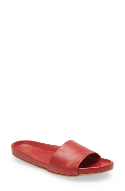 Shop Beek Gallito Genuine Shearling Slide Sandal In Red/ Red