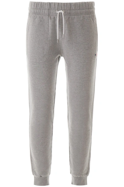 Shop Maison Kitsuné Fox Patch Classic Jogging Pants In Grey