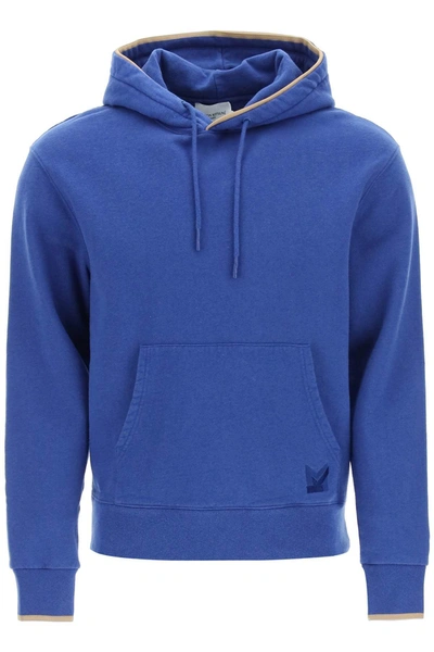 Shop Maison Kitsuné Tonal Mk Embroidered Classic Hoodie In Blue