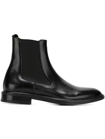 Givenchy Graphic Topstitching Leather Chelsea Boots In Black