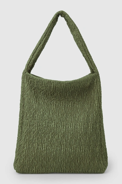 Cos Smocked Oversized Shopper Bag In Green | ModeSens