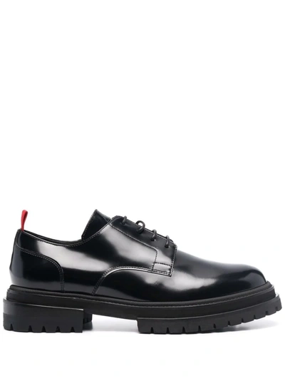 Shop 424 Lace-up Leather Oxford Shoes In Black