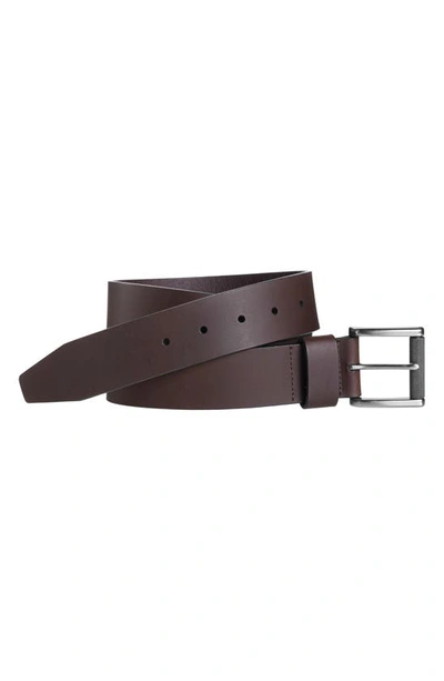 Shop Johnston & Murphy Johnson & Murphy Roller Buckle Leather Belt In Brown