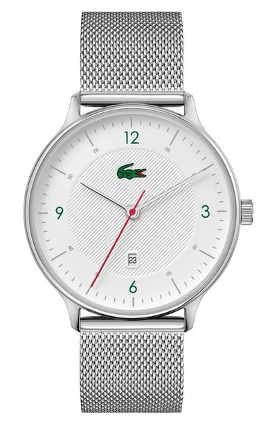 Shop Lacoste Club Mesh Strap Watch, 42mm In White