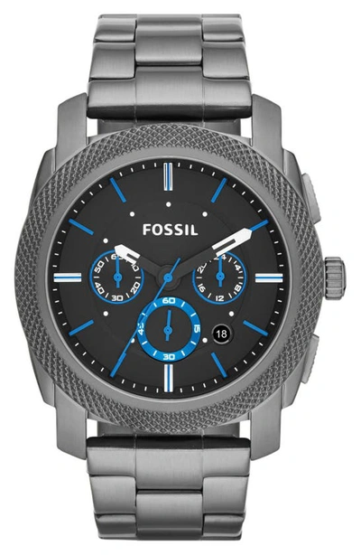 Shop Fossil 'machine' Chronograph Bracelet Watch, 45mm In Smoke