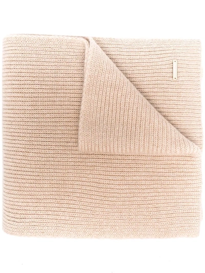 Shop Woolrich Ribbed-knit Cashmere Scarf In Neutrals
