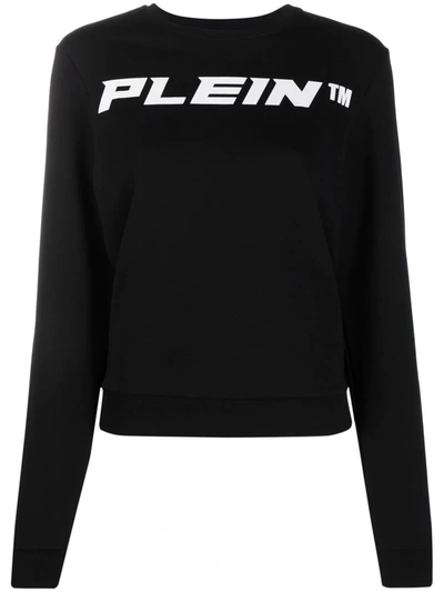 Shop Philipp Plein Logo-print Cotton Sweatshirt In Black