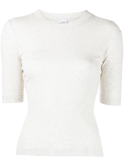 Shop Rosetta Getty 3/4-sleeve Cotton T-shirt In Grey