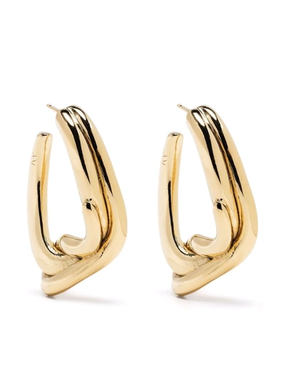 Shop Annelise Michelson Gold-plated Sterling Silver Botanic Hoop Earrings