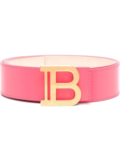 Shop Balmain B-logo-plaque Belt In Pink