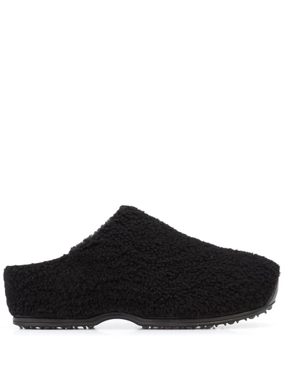 Shop Rosetta Getty Slip-on Shearling Sneakers In Black