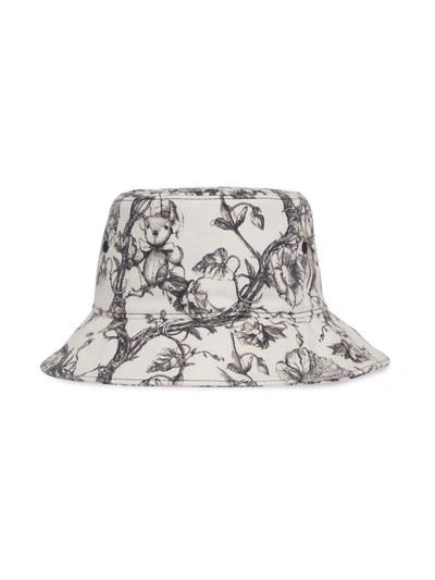 Shop Burberry Floral Sketch-print Bucket Hat In Black