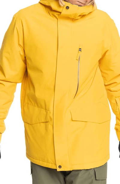 Shop Quiksilver Mission Solid Waterproof Jacket In Golden Rod - Solid