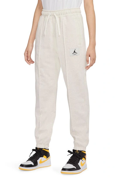 Shop Jordan Essentials Pintuck Fleece Sweatpants In Coconut Milk/ Htr/ Dark Pony