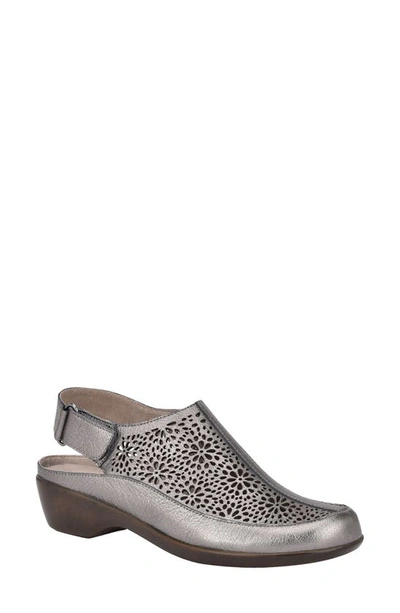 Shop Easy Spirit Dawn Slingback Clog In Warm Pewter Leather