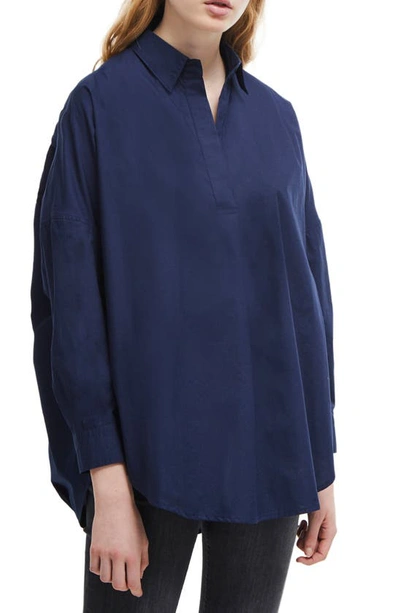 Shop French Connection Rhodes Poplin Shirt In Indigo