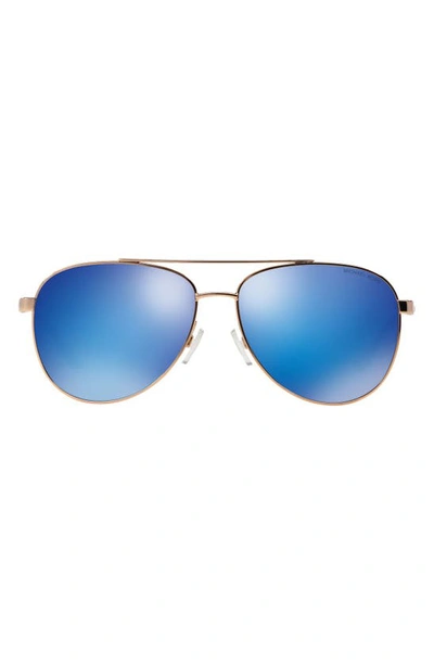 Shop Michael Kors 59mm Aviator Sunglasses In Rose Gold