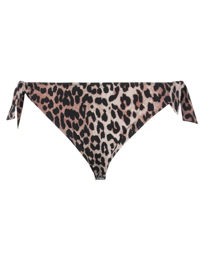 Shop Ganni Bikini Bottoms In Brown