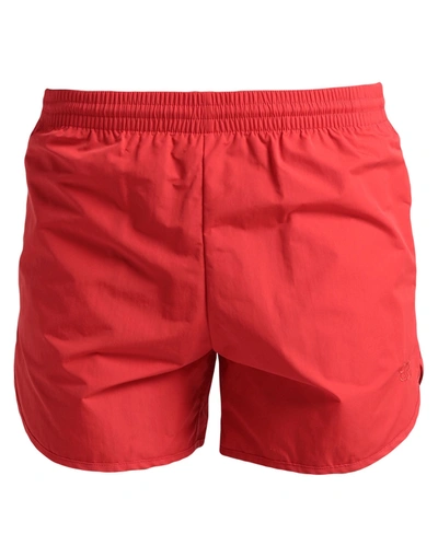 Shop Balenciaga Swim Trunks In Red