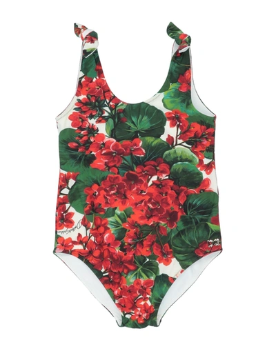 Shop Dolce & Gabbana One-piece Swimsuits In Red