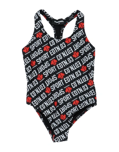 Shop Dsquared2 One-piece Swimsuits In Black