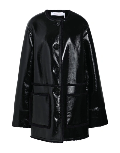 Shop See By Chloé Woman Coat Black Size 8 Lambskin