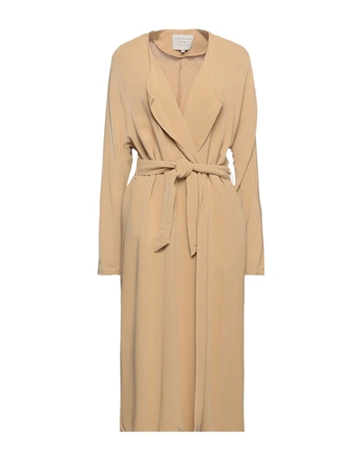 Shop Alessia Santi Woman Overcoat & Trench Coat Camel Size 4 Viscose In Beige