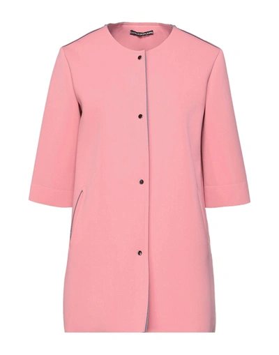 Shop La Fille Des Fleurs Woman Overcoat Pink Size M Polyamide, Elastane
