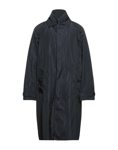 Shop Valentino Garavani Man Overcoat & Trench Coat Midnight Blue Size 40 Polyester, Silk