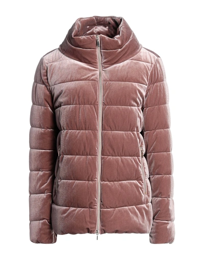 Shop Geox Woman Down Jacket Pastel Pink Size 4 Polyester, Elastane