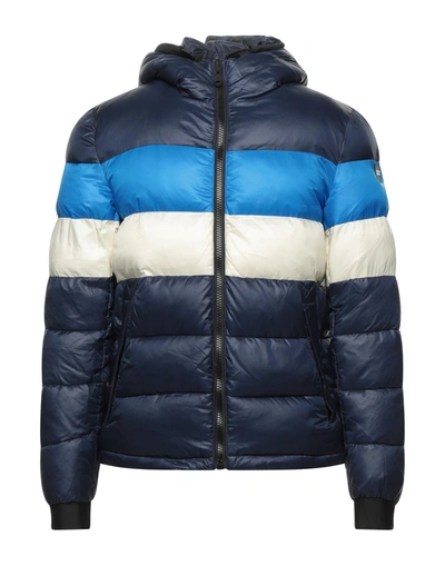 Shop Alessandro Dell'acqua Man Down Jacket Midnight Blue Size 42 Nylon