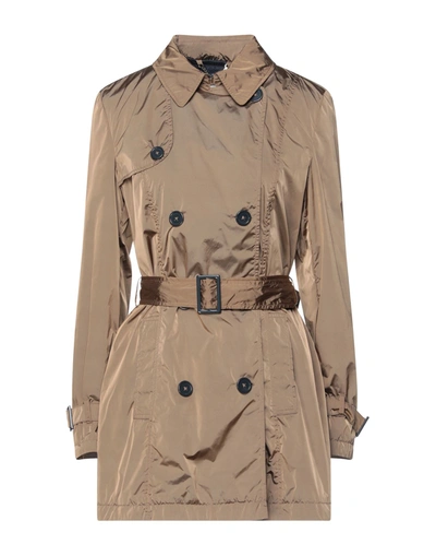 Shop Geox Overcoats In Camel