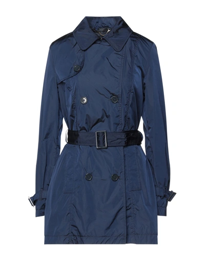 Shop Geox Overcoats In Dark Blue