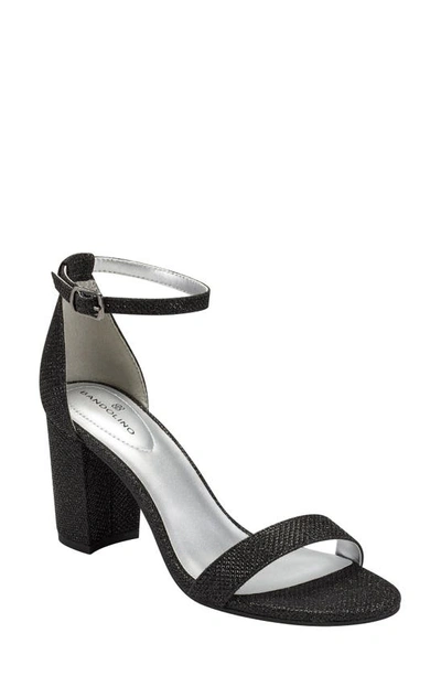 Shop Bandolino Armory 2 Ankle Strap Sandal In Black Glam Fabric/ Black
