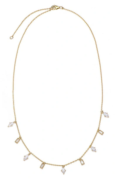 Shop Sethi Couture Lluvia Diamond Frontal Necklace In Yellow