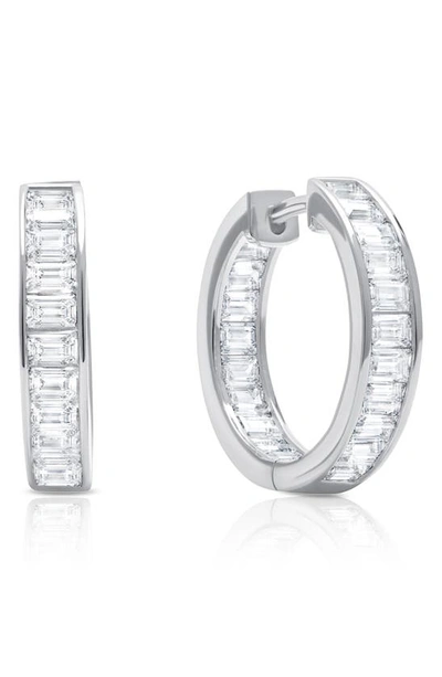 Shop Crislu Cubic Zirconia Hoop Earrings In Platinum