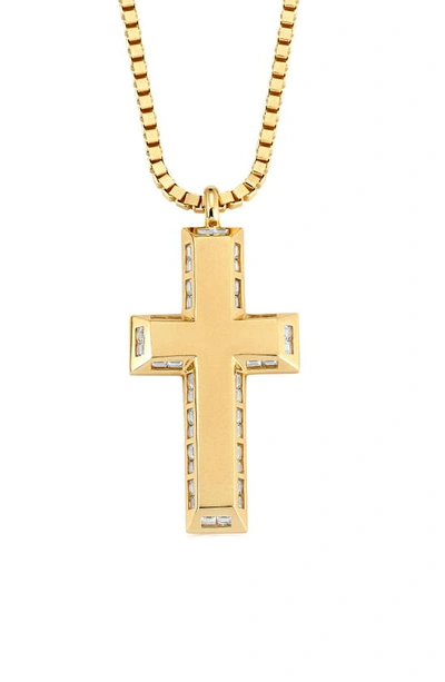Crislu Cross Pendant Necklace In 18kt Yellow Gold