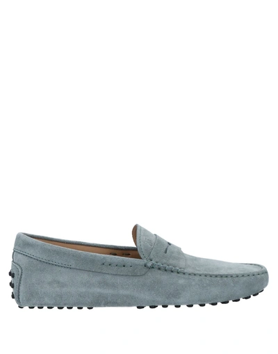 Shop Tod's Man Loafers Lead Size 7 Soft Leather In Grey