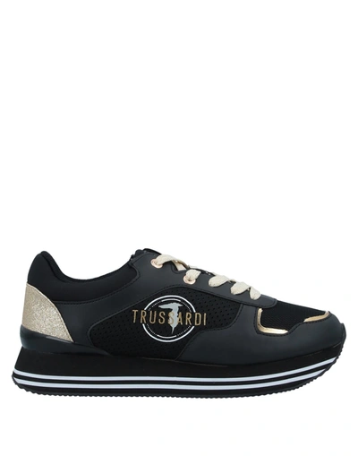 Shop Trussardi Woman Sneakers Black Size 10 Textile Fibers