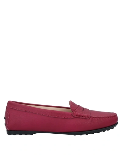 Shop Tod's Woman Loafers Garnet Size 7.5 Leather